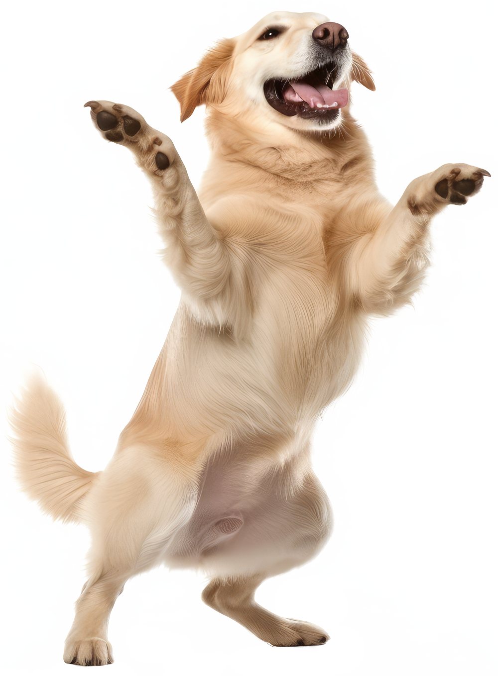Happy dog doing a victory dance